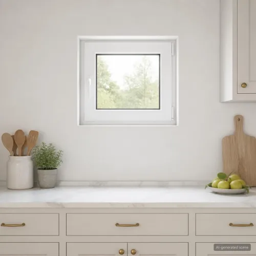 Unutarnja boja prozora u podrumu bijela RISOR 60 x 55 cm - Bijela 60 x 55 cm (Dvostruki sloj) Naginjanje i okretanje desno Cijena