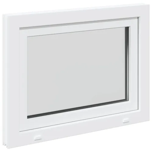 Unutarnja boja prozora u podrumu bijela RISOR 80 x 55 cm - Bijela 80 x 55 cm (Dvostruki sloj) Nagibanje i okretanje lijevo Cijena
