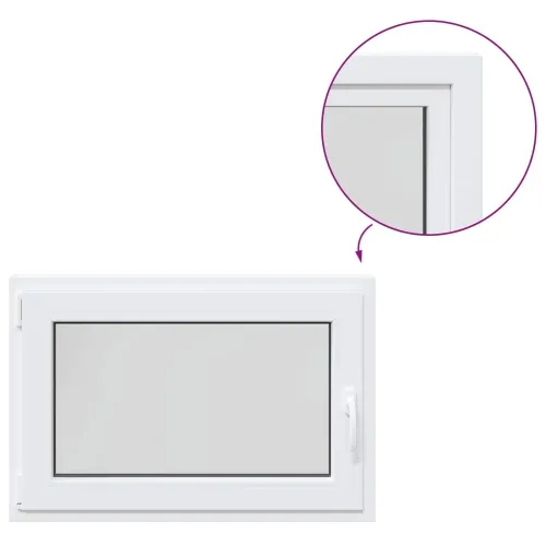 Unutarnja boja prozora u podrumu bijela RISOR 90 x 55 cm - Bijela 90 x 55 cm (Dvostruki sloj) Nagibanje i okretanje lijevo Cijena