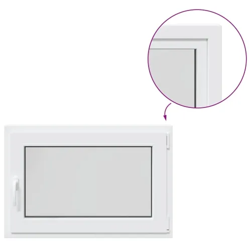 Unutarnja boja prozora u podrumu bijela RISOR 95 x 55 cm - Bijela 95 x 55 cm (Dvostruki sloj) Naginjanje i okretanje desno Cijena