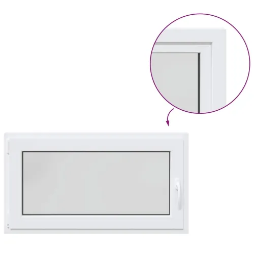 Unutarnja boja prozora u podrumu bijela RISOR 110 x 55 cm - Bijela 110 x 55 cm (Dvostruki sloj) Nagibanje i okretanje lijevo Cijena