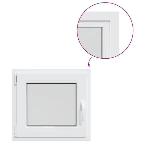 Unutarnja boja prozora u podrumu bijela RISOR 55 x 50 cm - Bijela 55 x 50 cm (Troslojni) Nagibanje i okretanje lijevo Cijena