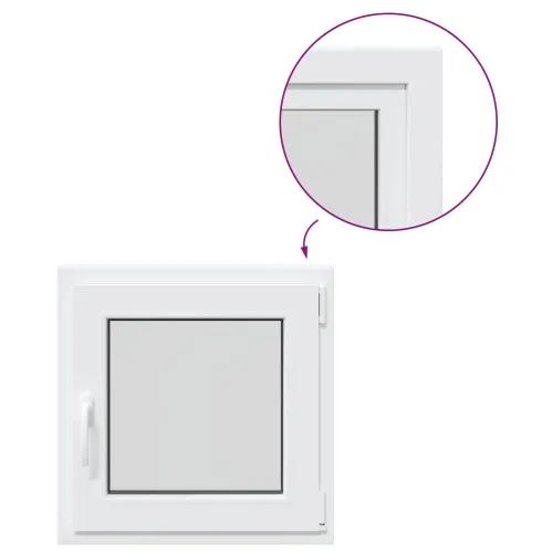 Unutarnja boja prozora u podrumu bijela RISOR 55 x 55 cm - Bijela 55 x 55 cm (Troslojni) Naginjanje i okretanje desno Cijena