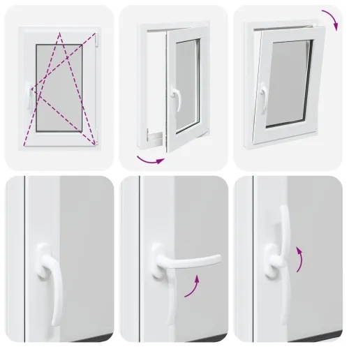 Unutarnja boja prozora u podrumu bijela RISOR 40 x 60 cm - Bijela 40 x 60 cm (Troslojni) Naginjanje i okretanje desno Cijena
