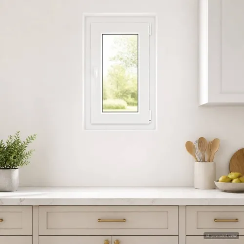 Unutarnja boja prozora u podrumu bijela RISOR 40 x 70 cm - Bijela 40 x 70 cm (Troslojni) Naginjanje i okretanje desno Cijena