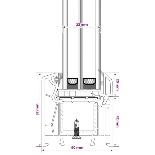 Unutarnja boja prozora podruma bijela RISOR 35 x 70 cm - 35 x 90 cm s trostrukim staklenjem Cijena