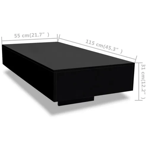 Klupski Stolić Visoki Sjaj Crna boja - Crna 115 cm Cijena