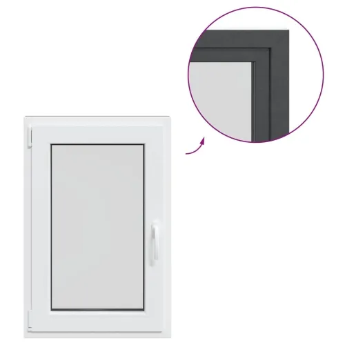 Unutarnja boja prozora u podrumu bijela RISOR 60 x 80 cm - Antracit 60 x 80 cm (DvoLayer) Nagibanje i okretanje lijevo Cijena