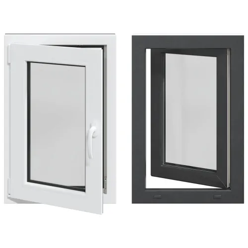 Unutarnja boja prozora u podrumu bijela RISOR 60 x 80 cm - Antracit 60 x 80 cm (DvoLayer) Nagibanje i okretanje lijevo Cijena