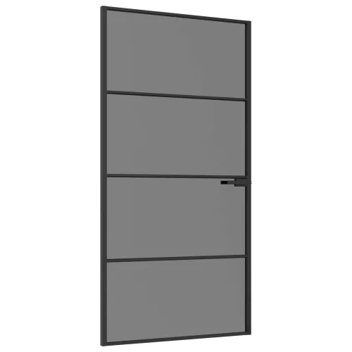 Unutarnja vrata 102,5 x 201,5 cm Kaljeno Staklo i Aluminij - Crna 102,5 x 201,5 cm 3 vodoravne šipke Cijena