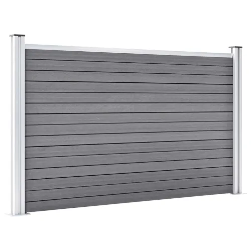 Vrtna ograda od WPC-a 526 x 106 cm siva - Siva 1 3 odjeljka Cijena