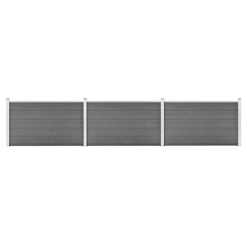 Vrtna ograda od WPC-a 526 x 106 cm siva - Siva 1 3 odjeljka Cijena