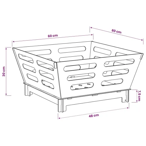 Kamin Rđa 60 x 60 x 30 cm Otporni čelik - Otporni čelik 60 x 60 x 30 cm Cijena