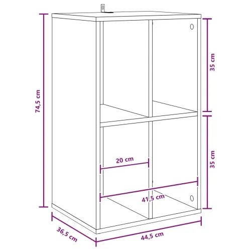 Ormar za ploče Crni hrast 44,5 x 36,5 x 74,5 cm - Crni hrast Cijena