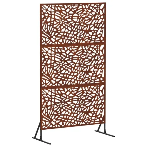 Zaslon za privatnost 100 x 50 x 180 cm Otporni čelik Rđa - Otporni čelik Uzorak kamenčića Cijena