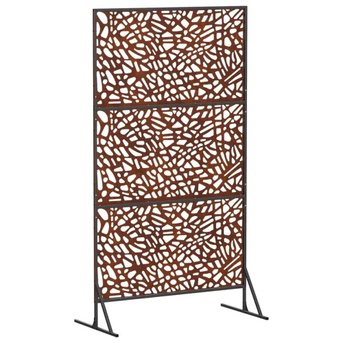 Zaslon za privatnost 100 x 50 x 180 cm Otporni čelik Rđa - Otporni čelik Uzorak kamenčića Cijena