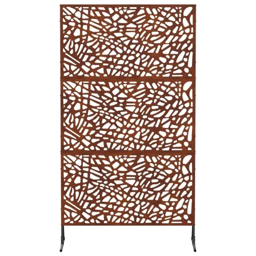 Zaslon za privatnost 100 x 50 x 180 cm Otporni čelik Rđa - Otporni čelik Uzorak kamenčića Cijena