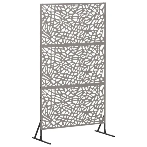 Zaslon za privatnost 100 x 50 x 180 cm Otporni čelik Rđa - Otporni čelik Uzorak kamenčića Cijena
