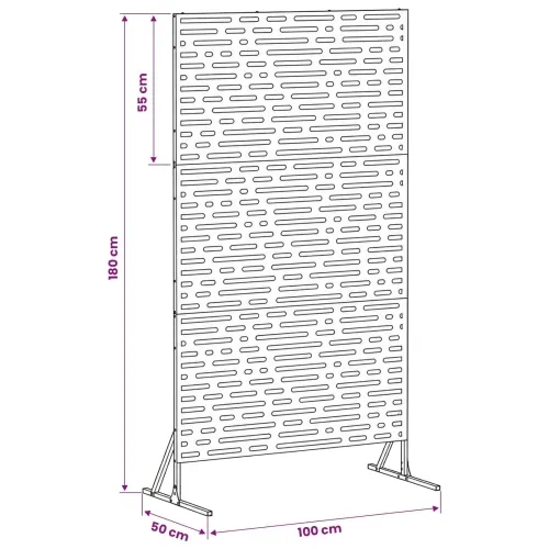 Zaslon za privatnost 100 x 50 x 180 cm Čelik Crna - Crna Linearni uzorak Cijena