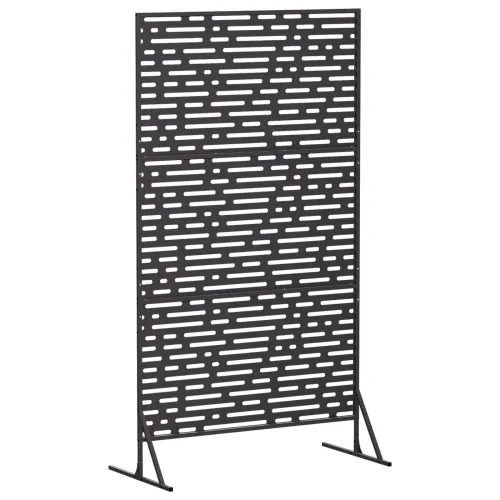 Zaslon za privatnost 100 x 50 x 180 cm Čelik Crna - Crna Linearni uzorak Cijena