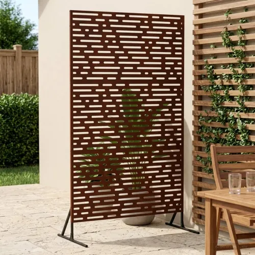 Zaslon za privatnost 100 x 50 x 180 cm Otporni čelik Rđa - Otporni čelik Linearni uzorak Cijena