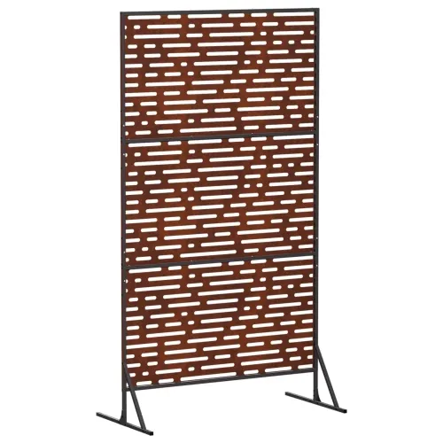 Zaslon za privatnost 100 x 50 x 180 cm Otporni čelik Rđa - Otporni čelik Linearni uzorak Cijena