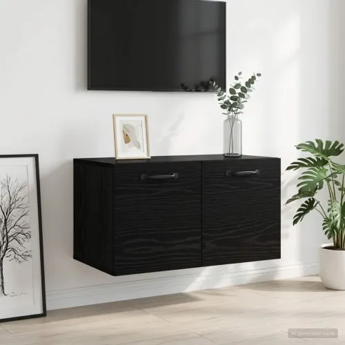Ormar za Zid 60 x 36,5 x 35 cm Konstruirano drvo Crni hrast - Crni hrast Cijena
