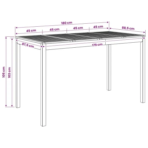 Stol za bar u vrtu Prirodna 180 x 88,5 x 105 cm - Prirodna 180 x 88,5 x 105 cm Cijena