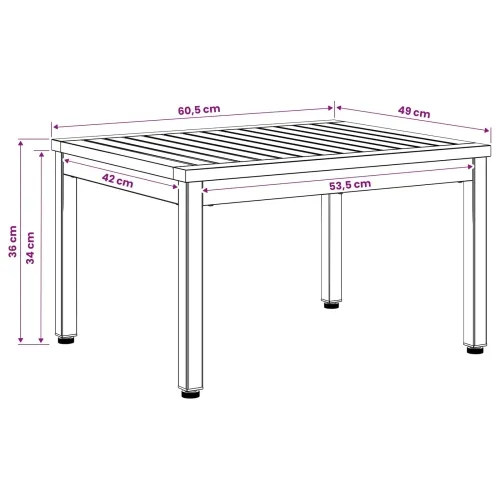 Stolić za kavu Prirodna i crna 50 x 60,5 x 36 cm - 50 x 60,5 x 36 cm Prirodna i crna Cijena