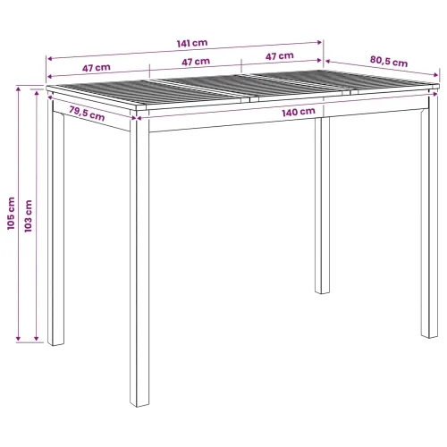 Stol za bar u vrtu Bijela 141 x 80,5 x 105 cm - Bijela 141 x 80,5 x 105 cm Cijena