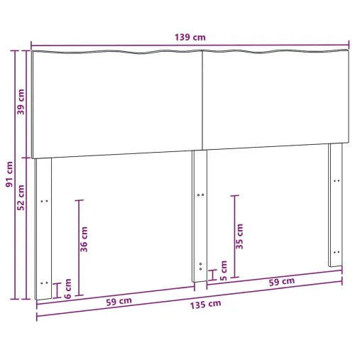 Uzglavlje s prirodnim rubom ROSTOCK Bjeljenje 135 cm - Bjeljenje 135 cm Cijena