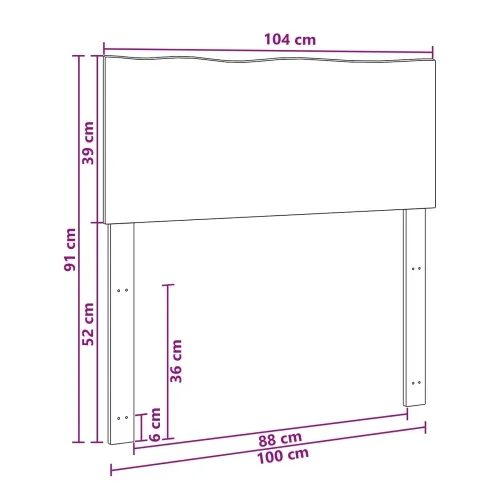 Uzglavlje s prirodnim rubom ROSTOCK Prirodna 100 cm - Prirodna 100 cm Cijena