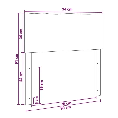 Uzglavlje s prirodnim rubom ROSTOCK Tamno smeđa 90 cm - Tamno smeđa 90 cm Cijena