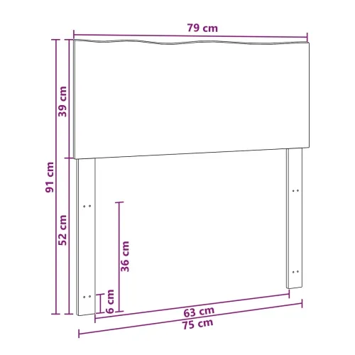 Uzglavlje s prirodnim rubom ROSTOCK Tamno smeđa 75 cm - Tamno smeđa 75 cm Cijena