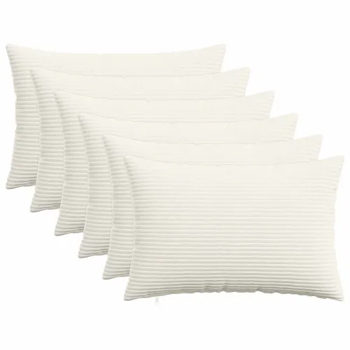Presvlaka za jastuk 6 pcs HEERLEN Krem 30 x 50 cm Kord - Krem 30 x 50 cm 6 Cijena