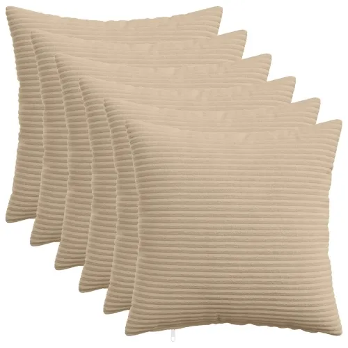 Presvlaka za jastuk 6 pcs HEERLEN Sivosmeđa 40 x 40 cm Kord - Sivosmeđa 40 x 40 cm 6 Cijena