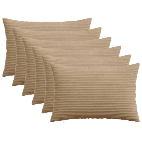 Presvlaka za jastuk 6 pcs HEERLEN Smeđa 40 x 60 cm Kord - Smeđa 40 x 60 cm 6 Cijena