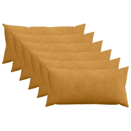 Presvlaka za jastuk 6 pcs HEERLEN Žuta 40 x 80 cm Kord - Žuta 40 x 80 cm 6 Cijena