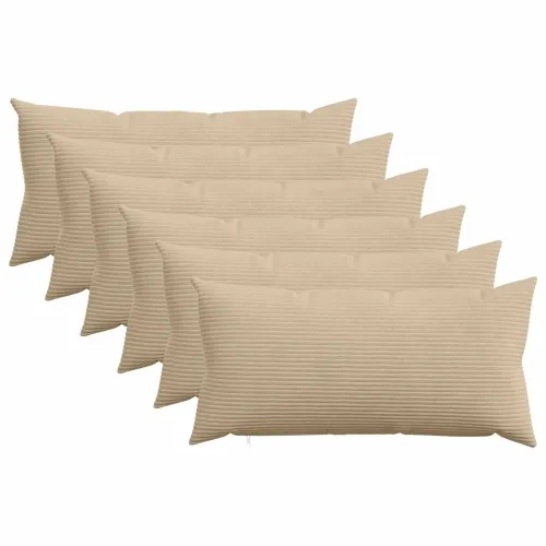 Presvlaka za jastuk 6 pcs HEERLEN Sivosmeđa 40 x 80 cm Kord - Sivosmeđa 40 x 80 cm 6 Cijena
