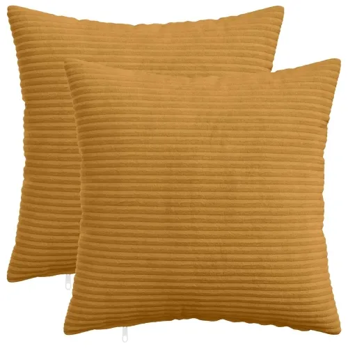 Presvlaka za jastuk 2 pcs HEERLEN Žuta 45 x 45 cm Kord - Žuta 45 x 45 cm 2 Cijena
