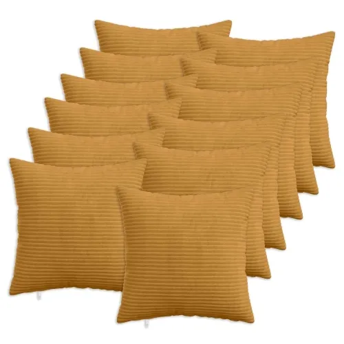 Presvlaka za jastuk 12 pcs HEERLEN Žuta 45 x 45 cm Kord - Žuta 45 x 45 cm 12 Cijena