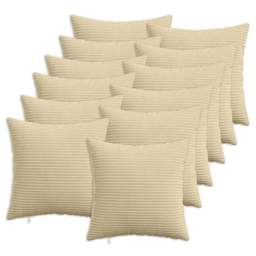 Presvlaka za jastuk 12 pcs HEERLEN Zelena Siva 50 x 50 cm Kord - Svijetlo zelena siva 50 x 50 cm 12 Cijena