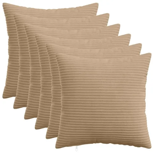 Presvlaka za jastuk 6 pcs HEERLEN Smeđa 50 x 50 cm Kord - Smeđa 50 x 50 cm 6 Cijena
