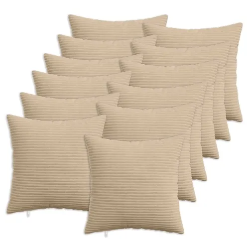 Presvlaka za jastuk 12 pcs HEERLEN Sivosmeđa 50 x 50 cm Kord - Sivosmeđa 50 x 50 cm 12 Cijena