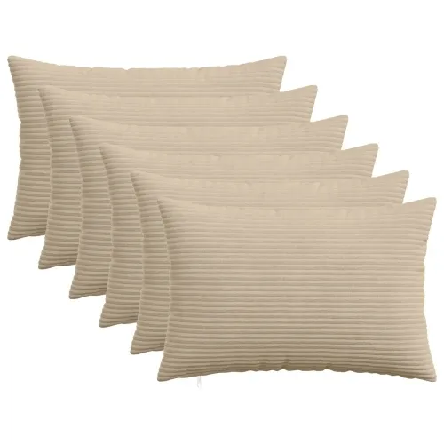 Presvlaka za jastuk 6 pcs HEERLEN Sivosmeđa 50 x 75 cm Kord - Sivosmeđa 50 x 75 cm 6 Cijena