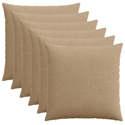 Presvlaka za jastuk 6 pcs HEERLEN Smeđa 70 x 70 cm Kord - Smeđa 70 x 70 cm 6 Cijena