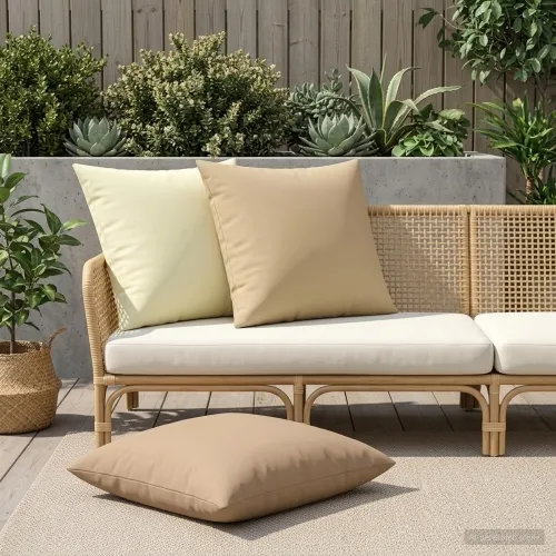 Presvlaka za jastuk 2 pcs HEERLEN Bež 80 x 80 cm Poliester - Bež 80 x 80 cm 2 Cijena