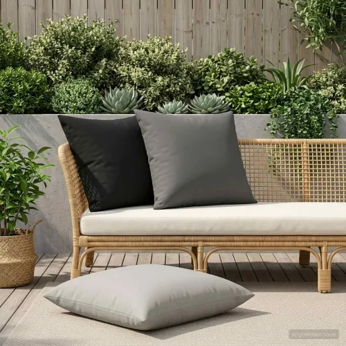 Presvlaka za jastuk 2 pcs HEERLEN Crna 80 x 80 cm Poliester - Crna 80 x 80 cm 2 Cijena