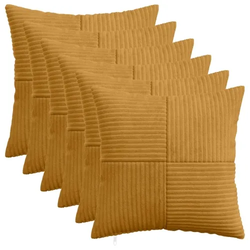 Presvlaka za jastuk 6 pcs ALMELO Žuta 35 x 35 cm Kord - Žuta 35 x 35 cm 6 Cijena