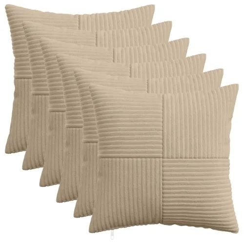 Presvlaka za jastuk 6 pcs ALMELO Sivosmeđa 35 x 35 cm Kord - Sivosmeđa 35 x 35 cm 6 Cijena